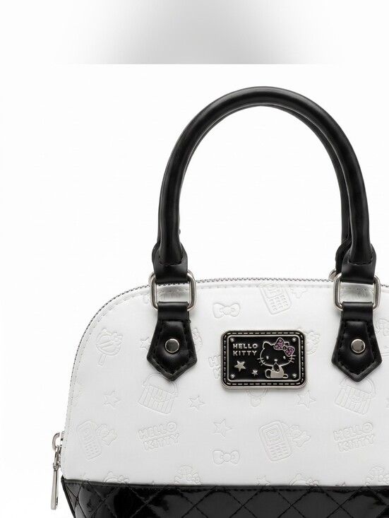 Hello Kitty Handbags - Hello Kitty White and Black Dome Satchel Crossbody Shoulder Bag